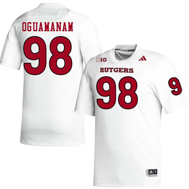 Men #98 Miracle Oguamanam Rutgers Scarlet Knights 2024 College Football Jerseys Stitched-White